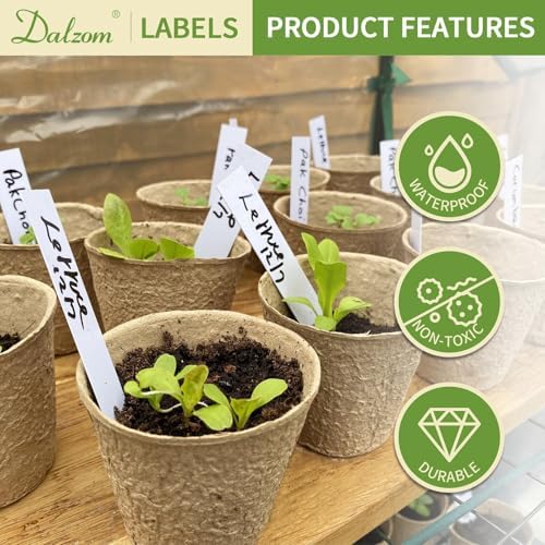 Dalzom® 300Pcs 4" Plant Labels with Marker Pen, Waterproof Plastic Plant Tags for Outdoor Seedlings Vegetable Garden Signs Markers Label Stakes (Multicolor) - Image 4