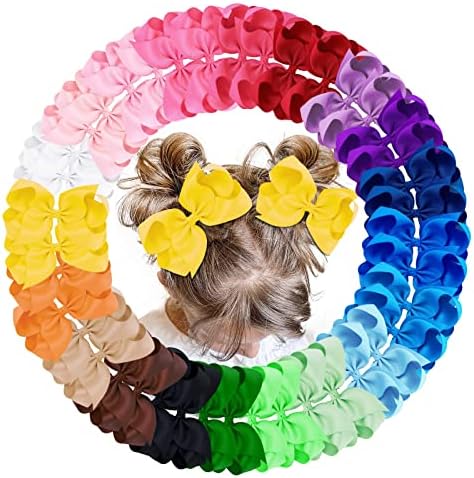 Oaoleer 40Pcs 4.5" Hair Bows Clips for Girls Tolddler Hair Accessories by Oaoleer
