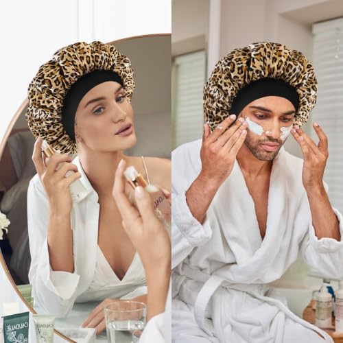 Satin Silk Bonnet for Hair, Double Layer Sleep Cap for Men & Women - Image 6