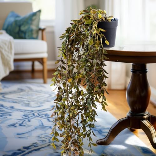 Artificial Hanging Plant 2 Pcs Faux Plant Ivy Vine Faux Eucalyptus Vines Fake Potted Greenery for Wall Living Room Home Shelf Office Bathroom Outdoor Indoor Decor (Type 3) - Image 6