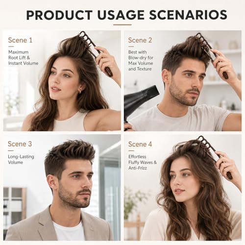 Texture Styling Comb, Wide Tooth Daily Grooming Comb (1pc-Brown) - Image 6