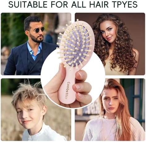 Small Bamboo Hair Brush for Women,Kids,Mini Scalp Massager for Travel - Image 6