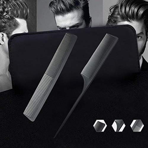 Professional Black Carbon Fiber Teasing Comb, Fine and Wide Tooth Hair Barber Comb For All Hair Types - Image 4
