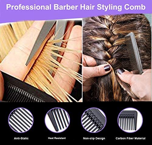 3 Pack Carbon Fiber Cutting Comb - Professional 8.15' Styling Comb for All Hair Types, Fine and Wide Tooth - Image 7