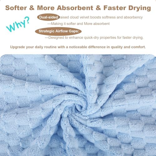 Super Soft Microfiber Hair Towels 3-Pack Lage Size (24x42 inch) for Women - Image 3