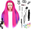headdoll Training Head 26-28 Inch Mannequin Head Hair Styling Manikin Cosmetology Doll Head Hairdressing for Styling Dye Cutting Braiding Practice Head Synthetic Fiber Hair and Free Table Clamp Stand by headdoll