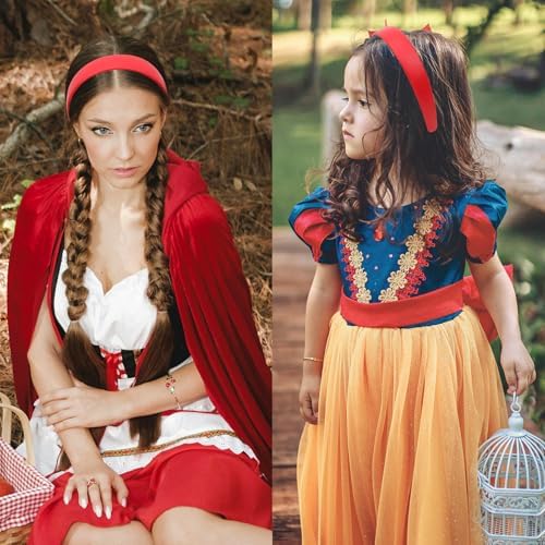 Red Headband Faux Leather Thin Hairband Halloween Head Bands for Womens & Girls Hair Solid Simple Holiday Cosplay Hair Accessories for Mothers Sisters - Image 3