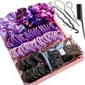 YANRONG Hair Accessories for Woman, 755PCS Set Seamless Ponytail Holders Variety Hair Scrunchies Hair Bands Scrunchy Hair Ties For Thick and Curly (Purple) by SimplifyYourLife
