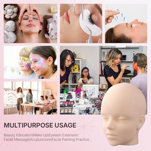 AliLeader Mannequin Head for Wig Making,Styling and Display,Pro Practice Training Head for Make Up and Lash Extention,Cosmetology Face Head,2-in-1 Multifunctional Wig Head (Beige,22 Inch) - Image 6