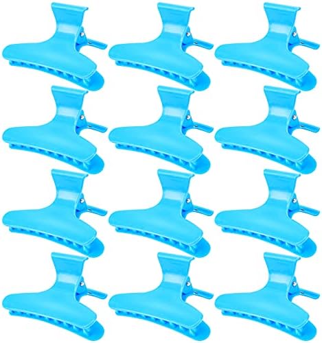 Ondder 12 Pack Butterfly Hair Clamps Claw Clips Salon Pro Section Clip for Styling, Sectioning, Cutting, Coloring Hair Clips Hairdressing Salon Tool Hair Accessories for Women Girls by Ondder