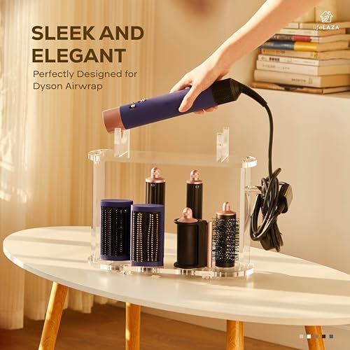 LifeLAZA Acrylic Holder and Organizer Compatible with Airwrap of Dyson and Airwrap Attachments, Airwrap Stand Storage, Countertop Airwrap Styler Rack Compatible with Airwrap Accessories - Image 2