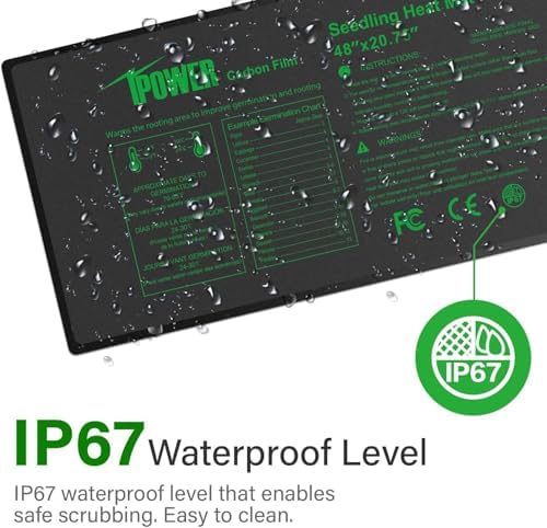 iPower 48"x20.75" Seedling Heat Mat with Temperature Adjustable Knob, Warm Waterproof Plant Heating Pad, for Germination, Breeding, Brewing - Image 4