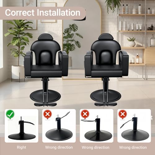 Salon Barber Chair for Hair Stylist, Professional Reclining Hydraulic Styling Chair with Heavy-Duty Pump, All Purpose Hairdresser Chair for Barbershop, Braiding, Shampoo, Spa Equipment, Black - Image 5