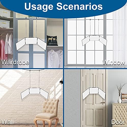 LMZNXCZ 3 Way Mirror for Self Hair Cutting,360 Haircuts Men for Barber Use Tools,to See Back of Head,Tri Fold Mirror with Portable Height Adjustable Telescoping Hooks - Image 4