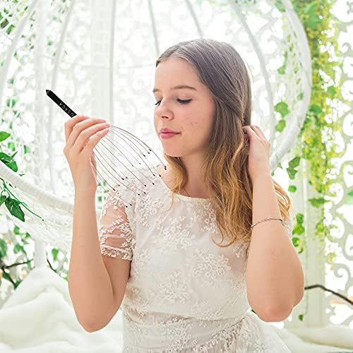 USAGA Head Massager Scalp Massager 20 Fingers Head Scratcher (Black&Black) - Image 6