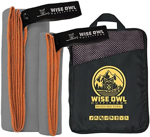 Wise Owl Outfitters Microfiber Camping Towel - Quick Dry Towel for Travel, Backpacking, Hiking, Beach, Gym & Yoga - Compact, Fast Drying & Lightweight by WiseOwlOutfitters