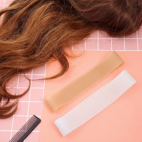 WILLBOND 2 Pcs Silicone Wig Grip Band, Light Brown, Translucent White, L - Image 6