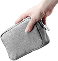 E-Tree Small Makeup Bag, Cosmetic Toiletry Skin Care Make up Little Items Pouch for Purse, Zipper Mini Tech Charger Cable Electronic Organizer Case, Travel Accessories for Women Men Teen, Grey by E-Tree