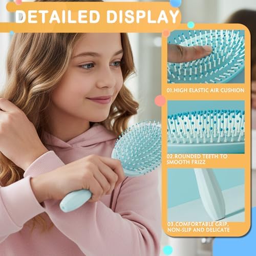 4 Piece Hair Brush Set, Detangling Comb Styling Kit for Women - Image 3