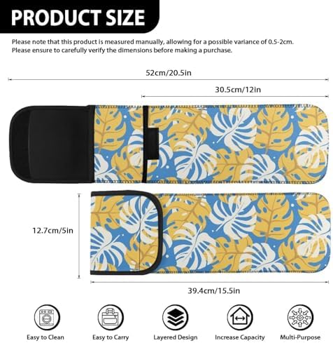Hair Flat Iron Case Holder Canvas Bag Heat Resistant Curling Iron Silicone Straightener Holder Mat for Hair Tools Curling Iron Organizer Bag Tropical Leaf - Image 5