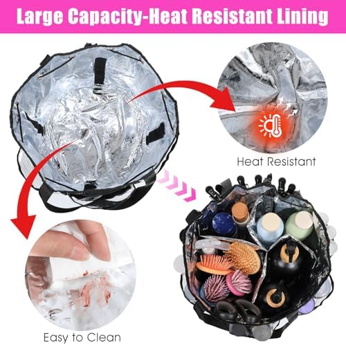 Hairstylist Traveling Bag, Large Capacity Hairdresser Barber Bag, Heat Resistant Hair Tools Travel Bag, Professional Makeup Organizer Bag, Waterproof Shower Toiletry Bag - Image 4