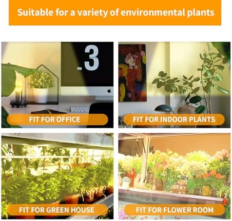 Hywyimlait Two Strip Growing Lamp for Indoor Plants, 3500K Full Spectrum LED Grow Light Strips with Auto ON/Off 3/9/12H Timer & 10 Dimmable Levels for Green House Succulent (2 Headx2 Pack) - Image 5