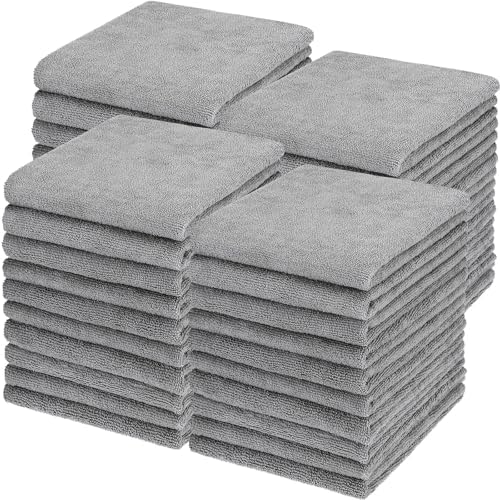 Shimeyao 48 Pack Salon Towels Bleach Proof Microfiber, Light Gray by Shimeyao