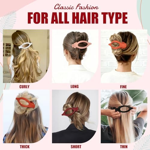 Flat Hair Clips for Women - 6 PCS French Flat Claw Clips Medium Hair Clips for Girls Large Hair Claw Clips for Thick or Thin Hair Strong Hold No Slip Hair Accessories for women (Orange) - Image 5