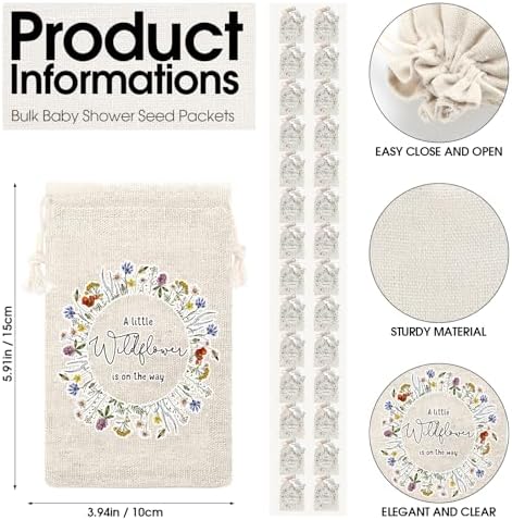 Fumete 50 Sets Wildflower Baby Party Favors for Guests, Wildflower - Image 2