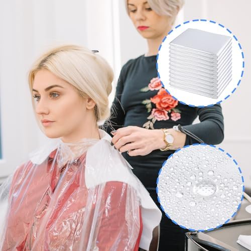 100 Pcs Disposable Barber Cape Waterproof Salon Cape Hair Cutting Hair Dye Capes for Hairstylist Disposable Aprons Adults - Image 4
