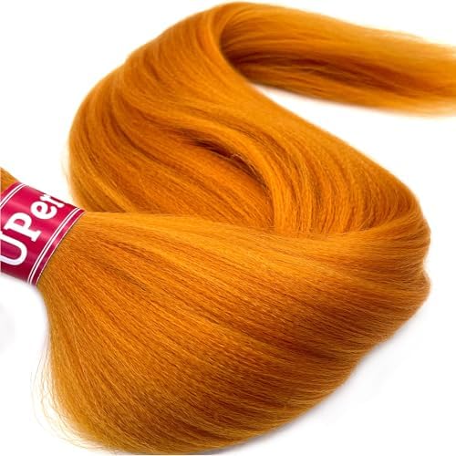 Burnt Orange Braiding Hair Extensions for Braids Synthetic Braiding Hair Pre Stretched Natural Yaki Knotless Organic Non Toxic Pre Sectioned Braiding Hair Crochet 30 Inch 3 Bundles - Image 5