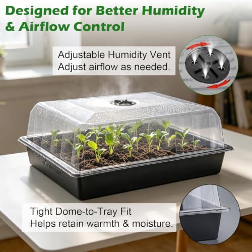 RooTrimmer 8-Pack Seed Trays with 4" Humidity Dome, Water-Return Design - Image 4