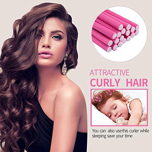 30PCS 9.45" Flexi Rods Curlers Set for Short and Long Hair, No Heat Foam Rollers with Steel Comb Buytta (Pack of 3) - Image 4