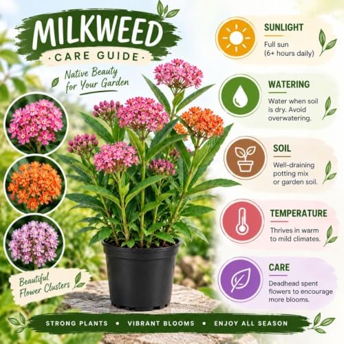 2 Purple Milkweed Plants, Live Fragrant Asclepias Plant, 4-7'' Tall - Image 4
