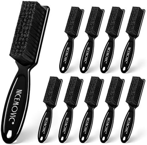 NICEMOVIC Barber Clipper Brushes, 10 Pcs Plastic Handle Nylon Bristles Cleaning Brush, Multifunctional Cleaning Supplies for Hair Styling Tools, Kitchen Sink, Shoes (Black) by NICEMOVIC