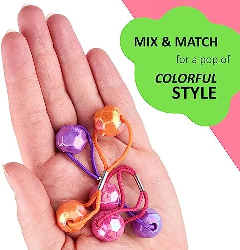 20pc Ponytailers Ponytail Balls Hair Elastics, 18mm Round-Value Pack Fun - Image 3