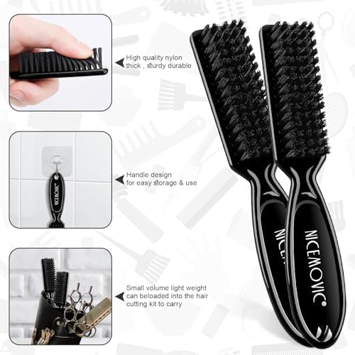 NICEMOVIC Hair Cutting Barber Cape with Neck Duster Brush and Barber Brush, Professional Barber Accessories Cleaning Supplies for Salon Haircut Styling (Black) - Image 5