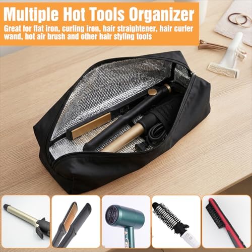 Amabro Heat-Resistant Travel Curling Iron Storage Bag Organizer Case Pouch - Image 2