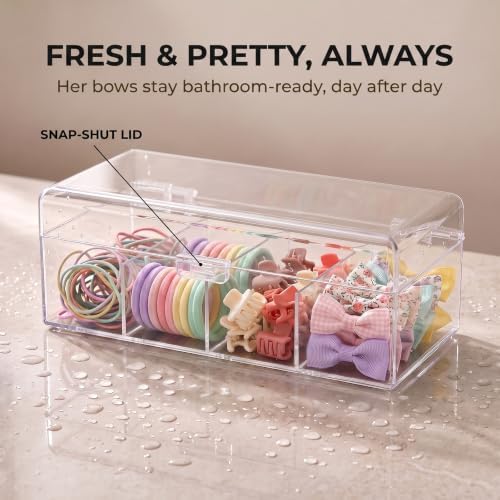 JessLab Hair Accessories Organizer for Girls Bows, Hair Clip, 4 Compartment - Image 4