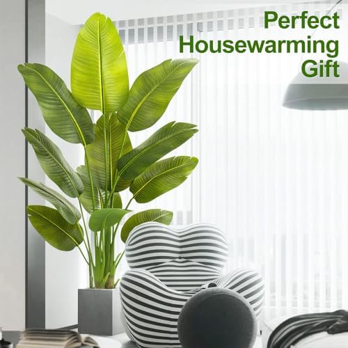 Lifelike Bird of Paradise Artificial Plant,5ft Faux Banana Leaf Tree with 12 Trunks - Perfect Indoor Silk Floor Plant for Home Decor in Living Room, Office, and Bedroom 1Pack - Image 6