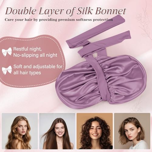 VarCozy Adjustable Double Layer Satin Bonnet for Sleeping to Reduce Frizz - Image 3