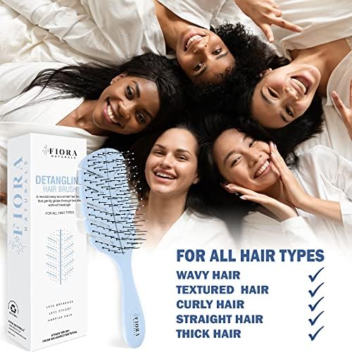 Fiora Naturals Detangler Brush for Wet and Dry Hair, Soft Detangling Brush - Image 6