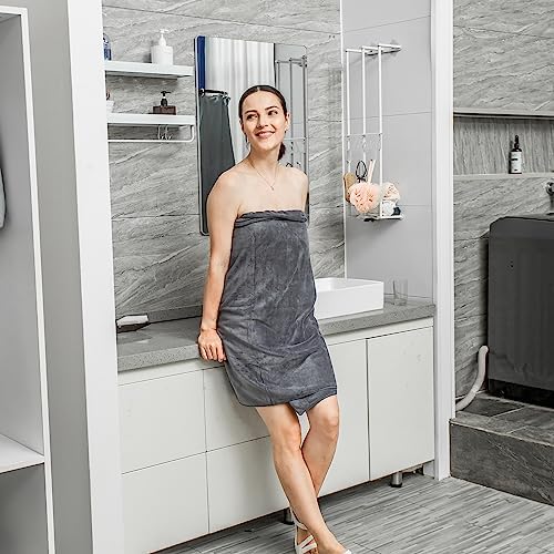 JML Microfiber Bath Towels with Hanging Hook, 6 Pack, 30" x 60", Grey - Image 6