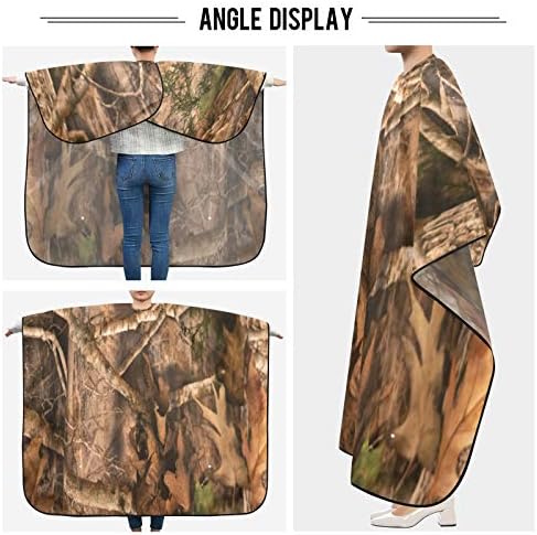 Blueangle Woodland Camouflage Barber Cape for Men Hair Cutting - Waterproof Salon Hairdressing Cape, 65" x 55" - Image 5
