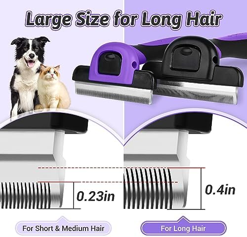 MIU COLOR Long Hair Pet Grooming Brush for Medium & Large Dogs &Cats,Purple - Image 2