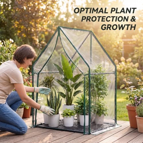 Mini Greenhouse for Indoor Outdoor: Ohuhu Portable Green House with Waterproof Pad for Small Plants Nursery Germination, 36"x36"x58.5" Heavy-Duty PVC Cover Tent Humidity Dome Seedling Accessory - Image 2