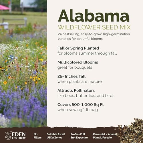 Eden Brothers Alabama Wildflower Mixed Seeds for Planting, 1 lb - Image 2