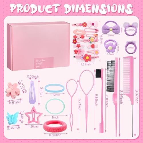 946 Pcs Hair Accessories for Girls, Colorful Hair Rubber Bands Elastic Hair Ties with Cute Hair Clips Hair Styling Tools - Image 3