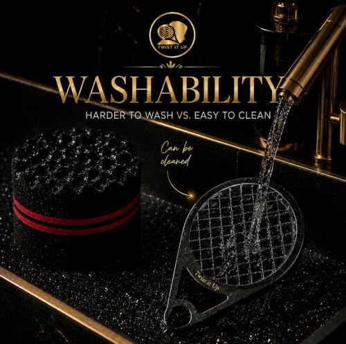 Twist It Up Comb (Red Desires) - Alternative to Hair Sponges, Creates Curls and Twists for Black Men, Tennis Racket Design - Image 6