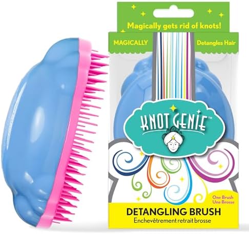Knot Genie Detangling Hair Brush for Kids (Mystical Cloud) | Perfect Detangling Brush for Curly Hair, Gently Separate Tangles, Leaves Hair Smooth and Shiny | The Pain-Free Knot Detangler by KnotGenieDetanglingBrush